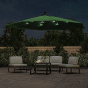 Vidaxl zweefparasol met led-verlichting en metalen paal 350 cm groen - afbeelding 3