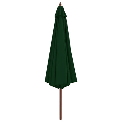 Vidaxl parasol met houten paal 350 cm groen