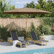Vidaxl parasol met houten paal 350 cm taupe
