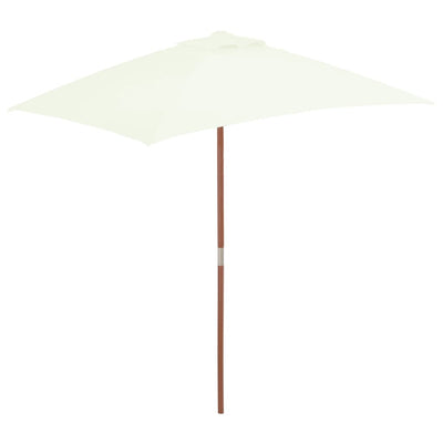 Vidaxl parasol met houten paal 150x200 cm zandkleurig