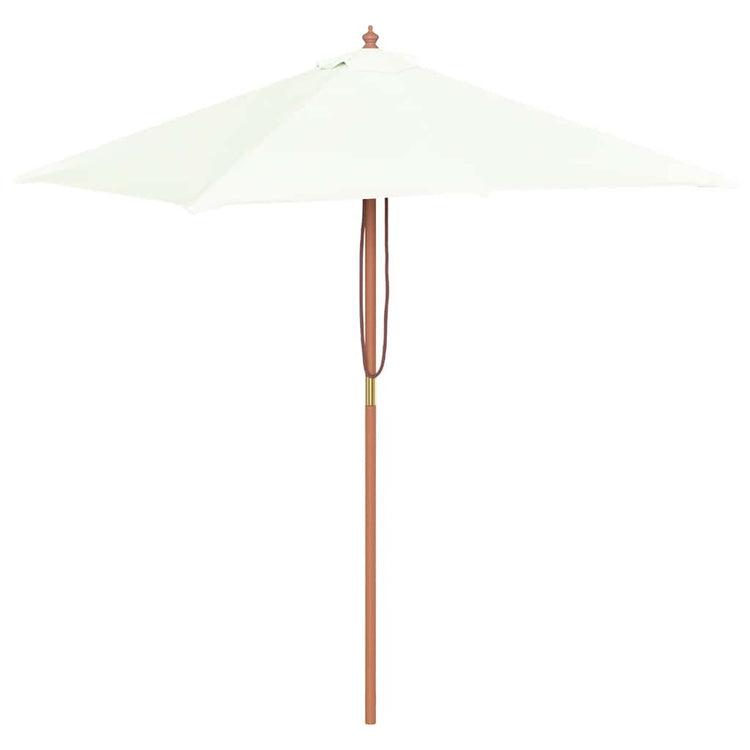 Vidaxl parasol met houten paal 150x200 cm zandkleurig