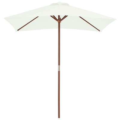 Vidaxl parasol met houten paal 150x200 cm zandkleurig