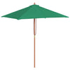 Vidaxl parasol met houten paal 150x200 cm groen