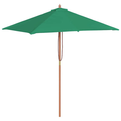 Vidaxl parasol met houten paal 150x200 cm groen