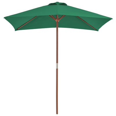 Vidaxl parasol met houten paal 150x200 cm groen