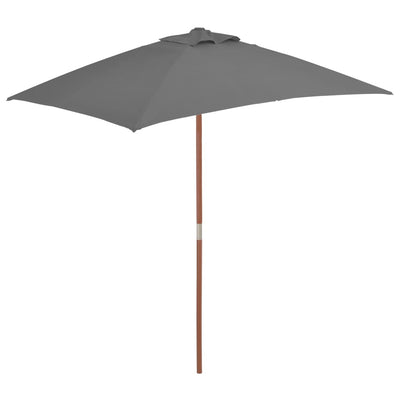 Vidaxl parasol met houten paal 150x200 cm antraciet