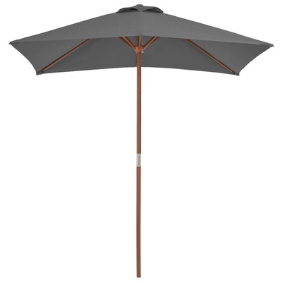 Vidaxl parasol met houten paal 150x200 cm antraciet