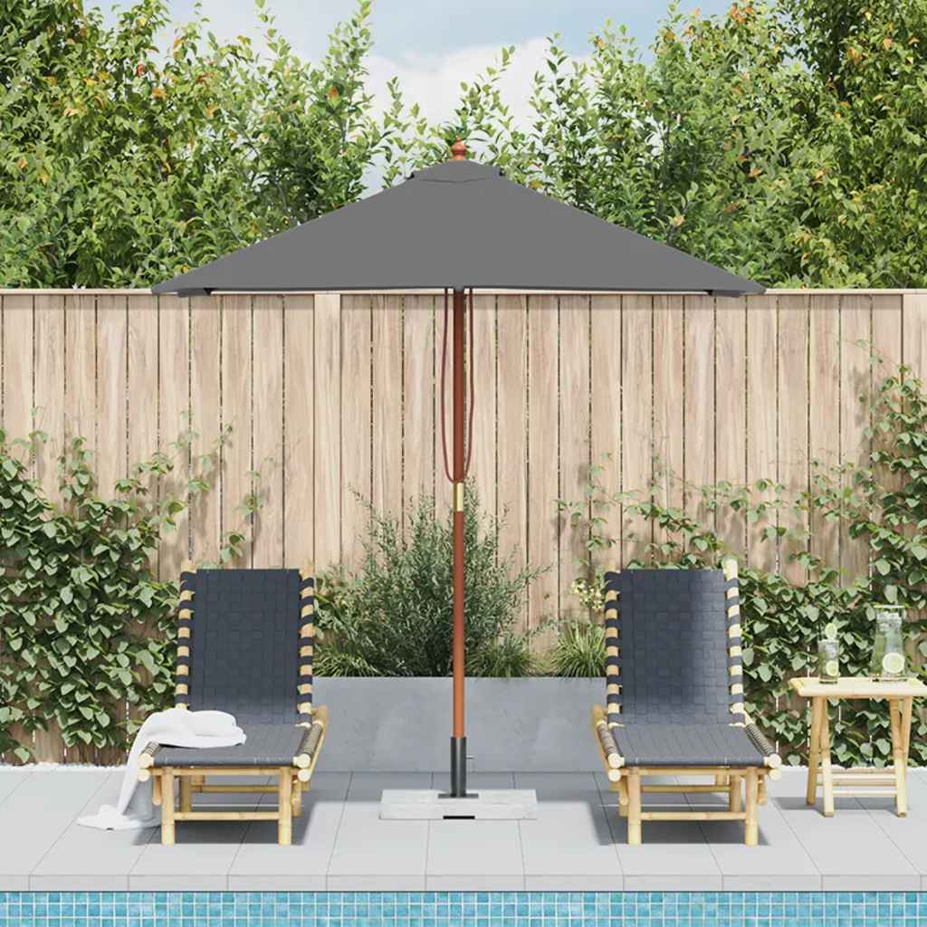 Vidaxl parasol met houten paal 150x200 cm antraciet
