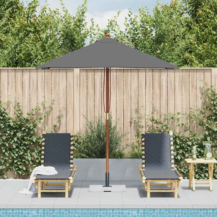 Vidaxl parasol met houten paal 150x200 cm antraciet