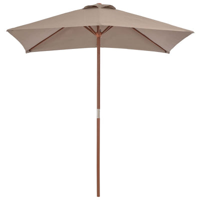 Vidaxl parasol met houten paal 150x200 cm taupe