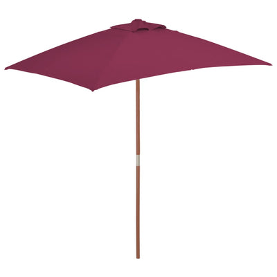 Vidaxl parasol met houten paal 150x200 cm bordeauxrood