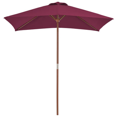Vidaxl parasol met houten paal 150x200 cm bordeauxrood