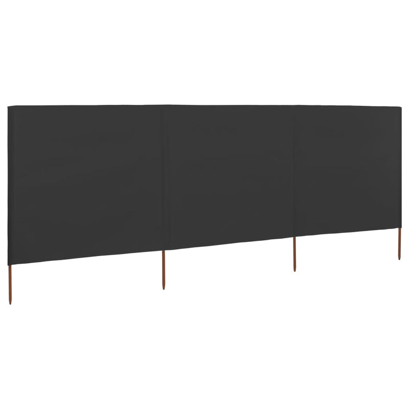 Vidaxl windscherm 3-panelen 400x120 cm stof antraciet