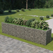 VidaXL Gabion plantenbak verhoogd 450x90x100 cm gegalvaniseerd staal - afbeelding 1