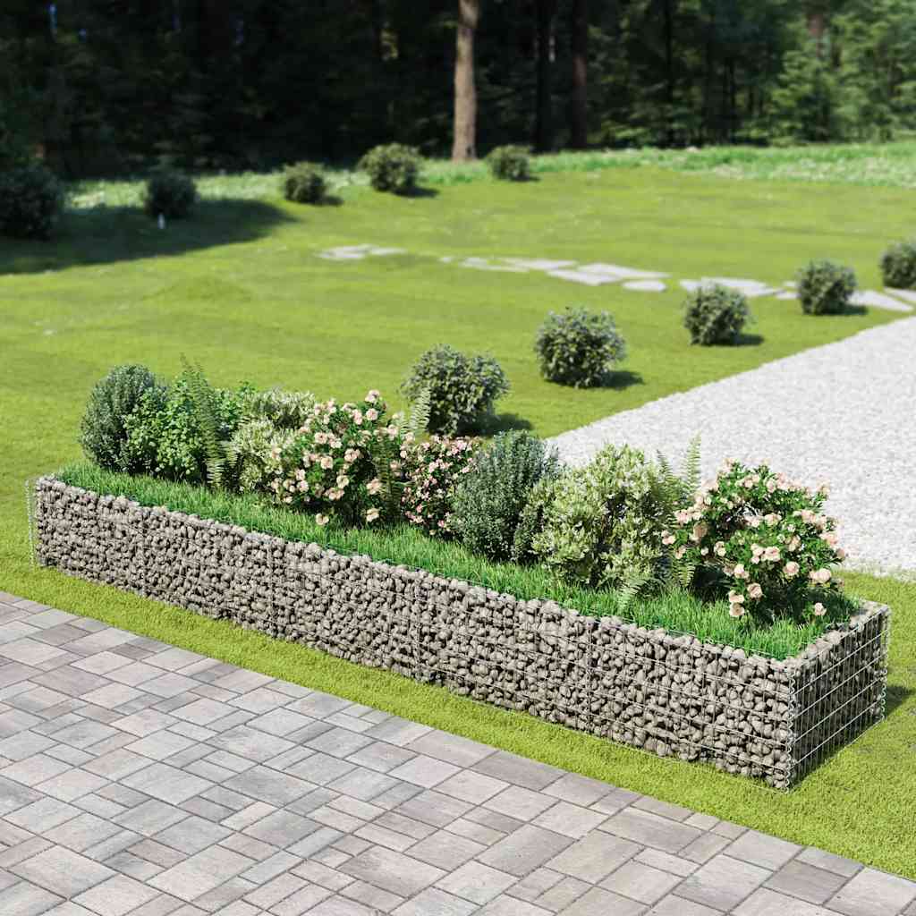 Vidaxl gabion plantenbak verhoogd 450x90x50 cm gegalvaniseerd staal