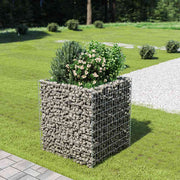 Vidaxl gabion plantenbak verhoogd 90x90x100 cm gegalvaniseerd staal - afbeelding 1