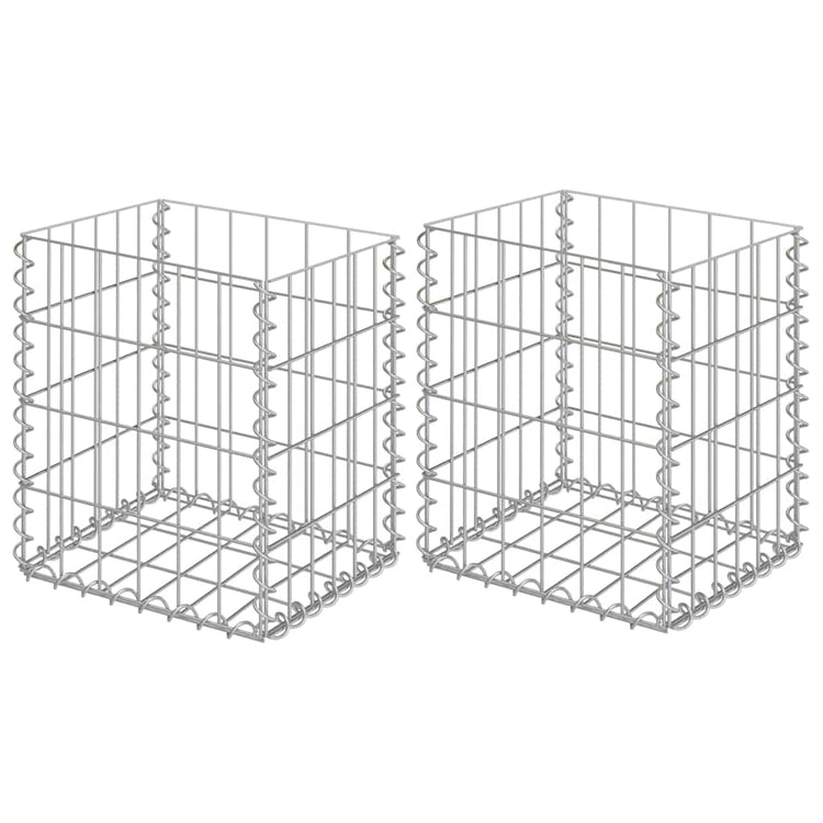 Vidaxl schanskorven 2 st 30x30x40 cm gegalvaniseerd staal