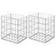 Vidaxl schanskorven 2 st 30x30x40 cm gegalvaniseerd staal