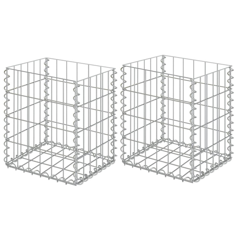 Vidaxl schanskorven 2 st 30x30x40 cm gegalvaniseerd staal