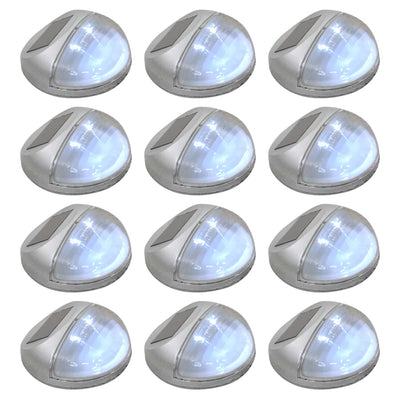 Vidaxl led-wandlampen solar rond zilver 12 st