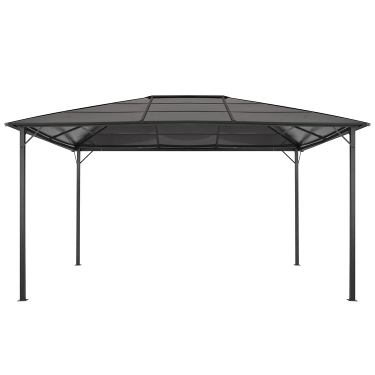 VidaXL Prieel met dak 4x3x2,6 m aluminium zwart