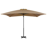 Vidaxl zweefparasol met aluminium paal 250x250 cm taupe - afbeelding 2