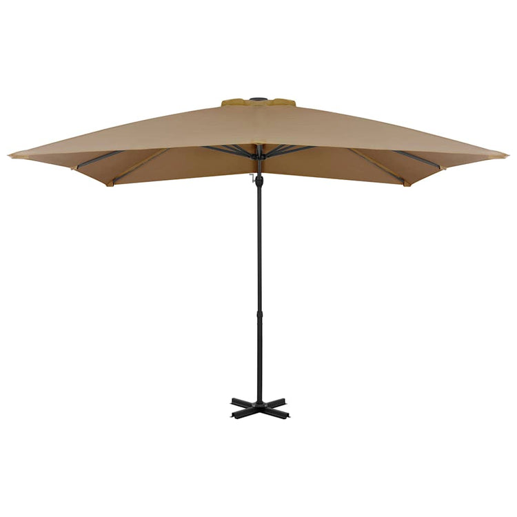 Vidaxl zweefparasol met aluminium paal 250x250 cm taupe