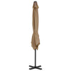 Vidaxl zweefparasol met aluminium paal 250x250 cm taupe