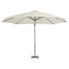 Vidaxl zweefparasol met aluminium paal 300 cm zandkleurig