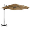 Vidaxl zweefparasol met aluminium paal 300 cm taupe