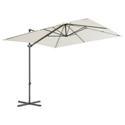 Vidaxl zweefparasol met stalen paal 250x250 cm zandkleurig - afbeelding 2