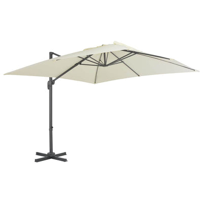 Vidaxl zwevende parasol met aluminium paal 300x300 cm zandkleur