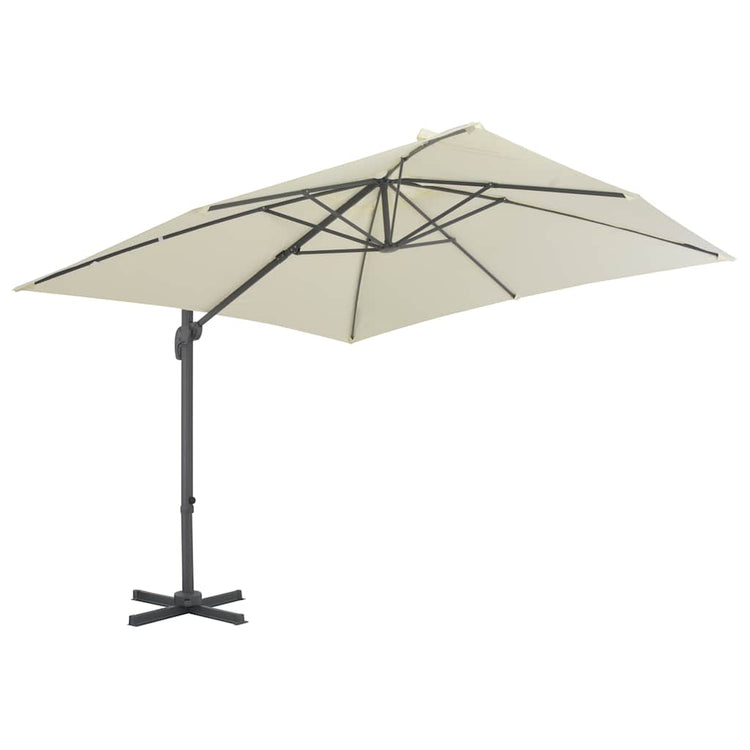 Vidaxl zwevende parasol met aluminium paal 300x300 cm zandkleur