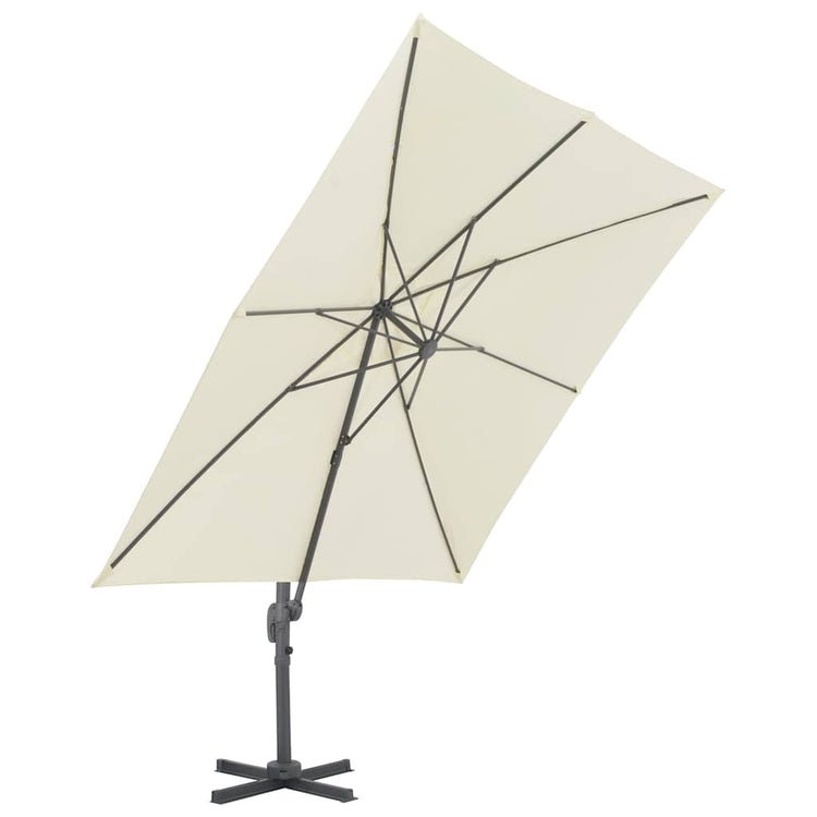 Vidaxl zwevende parasol met aluminium paal 300x300 cm zandkleur