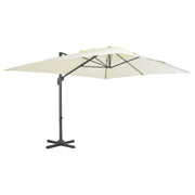 Vidaxl zwevende parasol met aluminium paal 400x300 cm zand - afbeelding 1