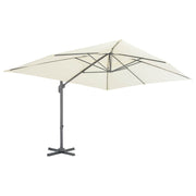 Vidaxl zwevende parasol met aluminium paal 400x300 cm zand - afbeelding 2