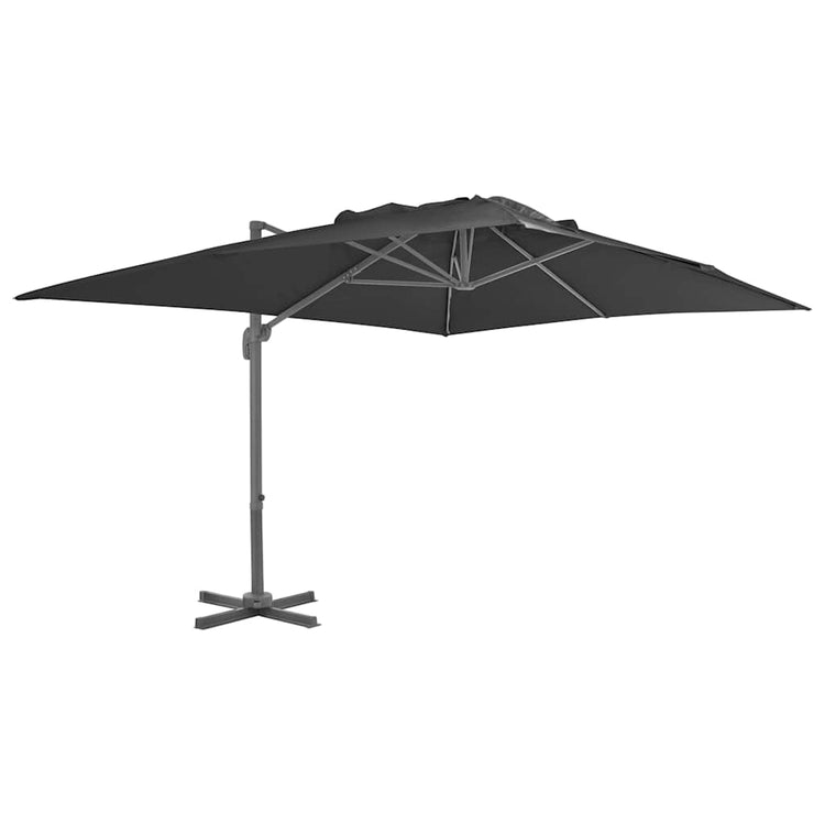 Vidaxl zwevende parasol met aluminium paal 400x300 cm antraciet