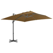 Vidaxl zweefparasol met aluminium paal 300x300 cm taupe - afbeelding 1