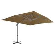 Vidaxl zwevende parasol met aluminium paal 400x300 cm taupe - afbeelding 2