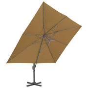 Vidaxl zwevende parasol met aluminium paal 400x300 cm taupe - afbeelding 3