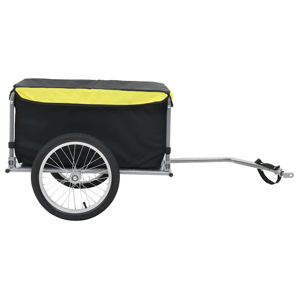 Vidaxl fietstrailer 65 kg zwart en geel