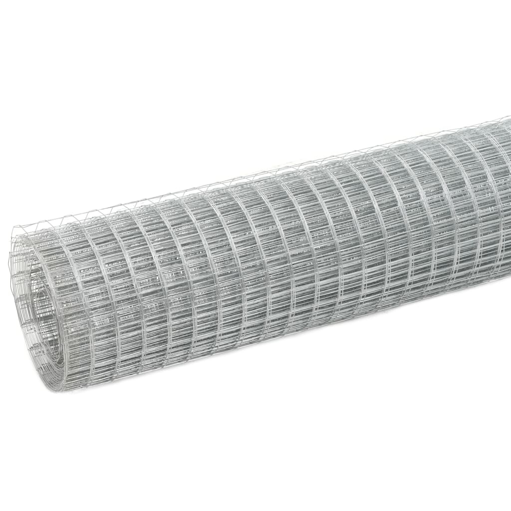 Vidaxl kippengaas 25x1,5 m gegalvaniseerd staal zilverkleurig