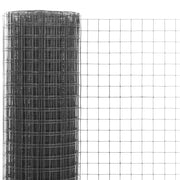 Vidaxl kippengaas 10x1 m staal met pvc coating grijs - afbeelding 3