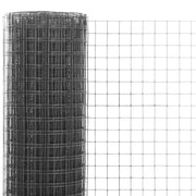 Vidaxl kippengaas 10x1 m staal met pvc coating grijs - afbeelding 3