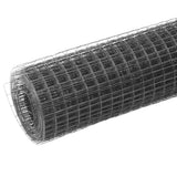 Vidaxl kippengaas 10x0,5 m staal met pvc coating grijs - afbeelding 2
