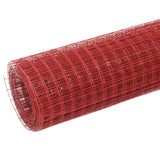 Vidaxl kippengaas 10x0,5 m staal met pvc coating rood - afbeelding 2