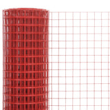 Vidaxl kippengaas 10x0,5 m staal met pvc coating rood - afbeelding 3