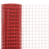 Vidaxl kippengaas 10x1,5 m staal met pvc coating rood