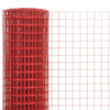 Vidaxl kippengaas 25x0,5 m staal met pvc coating rood