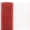 Vidaxl kippengaas 25x0,5 m staal met pvc coating rood